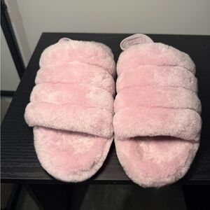 UGG Light Pink Fuzzy Slippers